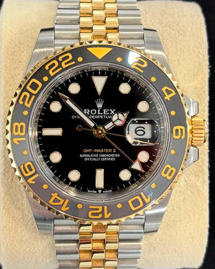 2023 Rolex GMT-Master II "Bumblebee" 40MM Black Dial Two-Tone Jubilee Bracelet (126713GRNR)