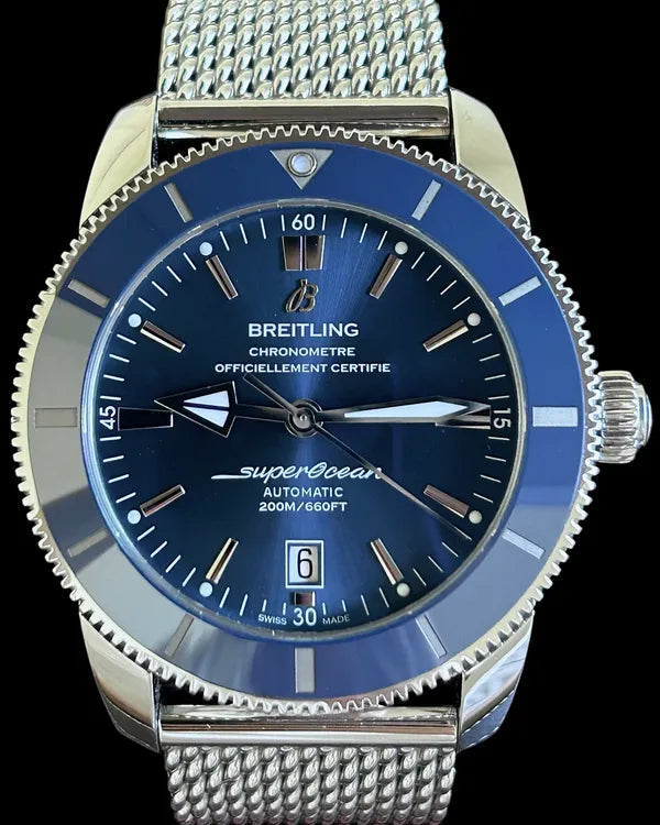 No Reserve - 2017 Breitling Superocean Heritage II 46MM Blue Dial Steel Bracelet (AB202016/C961)