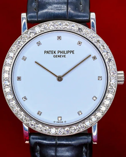 Patek Philippe Calatrava 33.5MM White Dial Leather Strap (5006G)