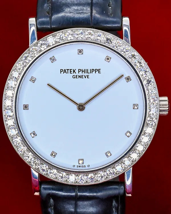 Patek Philippe Calatrava 33.5MM White Dial Leather Strap (5006G)