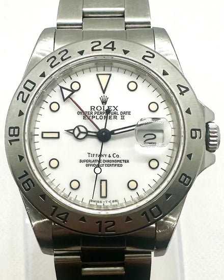 1990 (E Serial) Rolex Explorer II "Polar" 40MM White "Tiffany & Co." Dial Oyster Bracelet (16570)