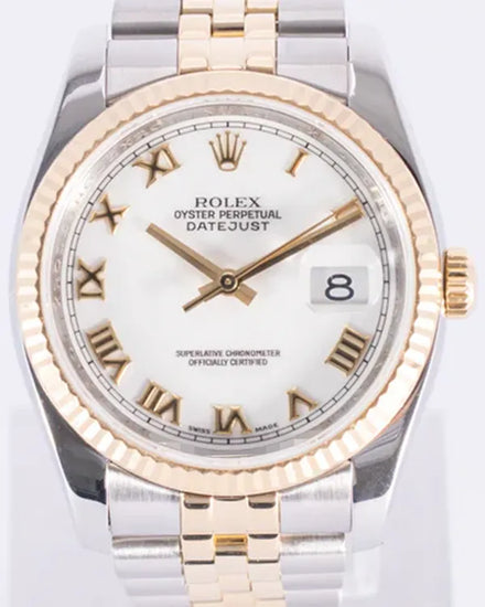Rolex Datejust 36MM White Dial Two-Tone Jubilee Bracelet (116233)