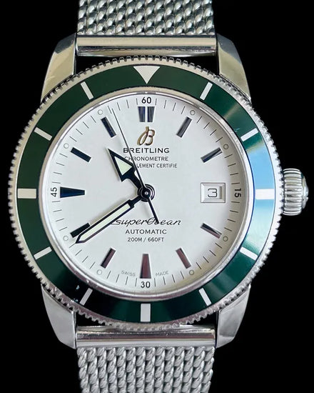 No Reserve - Breitling Superocean Heritage 42MM Silver Dial Steel Bracelet (A17321)
