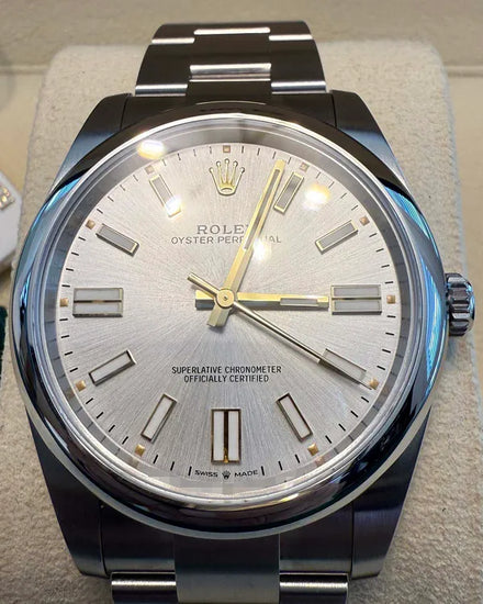 2025 Rolex Oyster Perpetual 41MM Silver Dial Oyster Bracelet (124300)