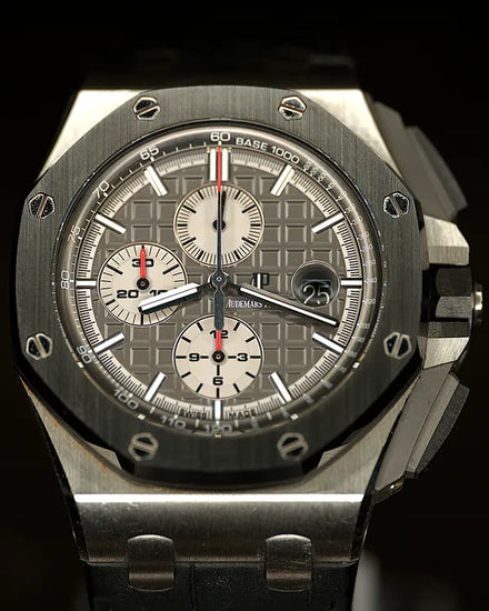 2020 Audemars Piguet Royal Oak Offshore Chronograph 44MM Grey Dial Leather Strap (26400IO.OO.A004CA.01)