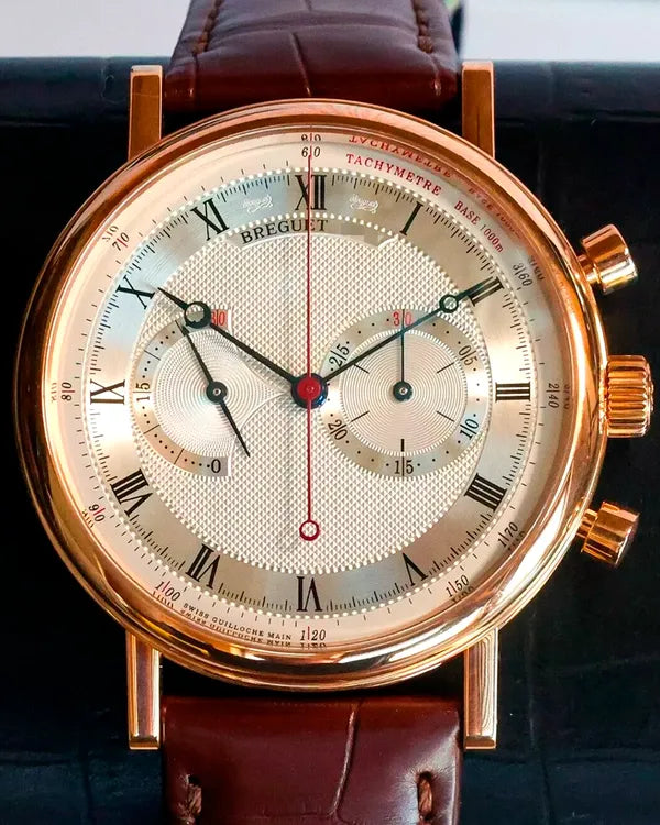 2014 Breguet Classique Chronograph 42MM Silver Dial Leather Strap (5287BR/12/9ZU)
