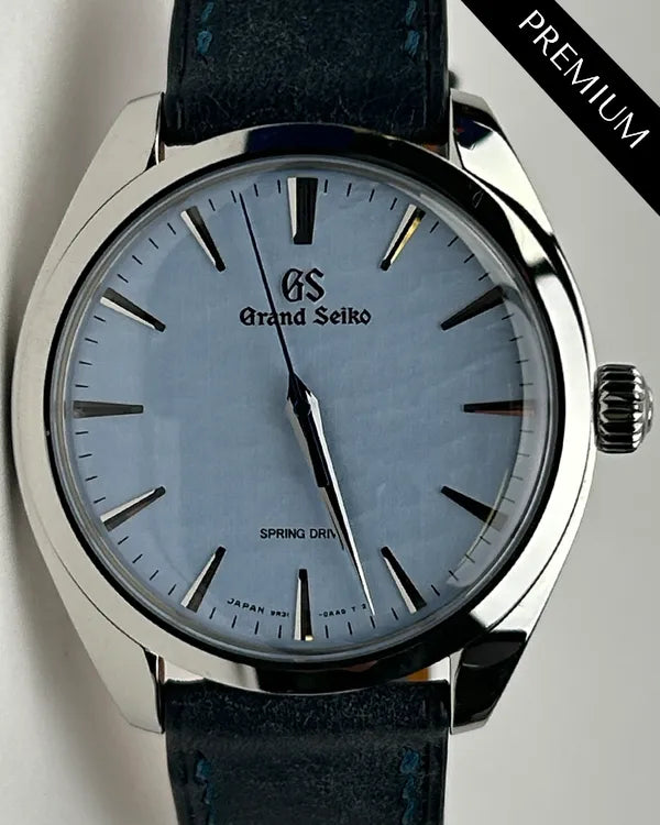 2022 Grand Seiko Elegance Collection "Omiwatari" 38.5MM Blue Dial Aftermarket Leather Strap (SBGY007G)