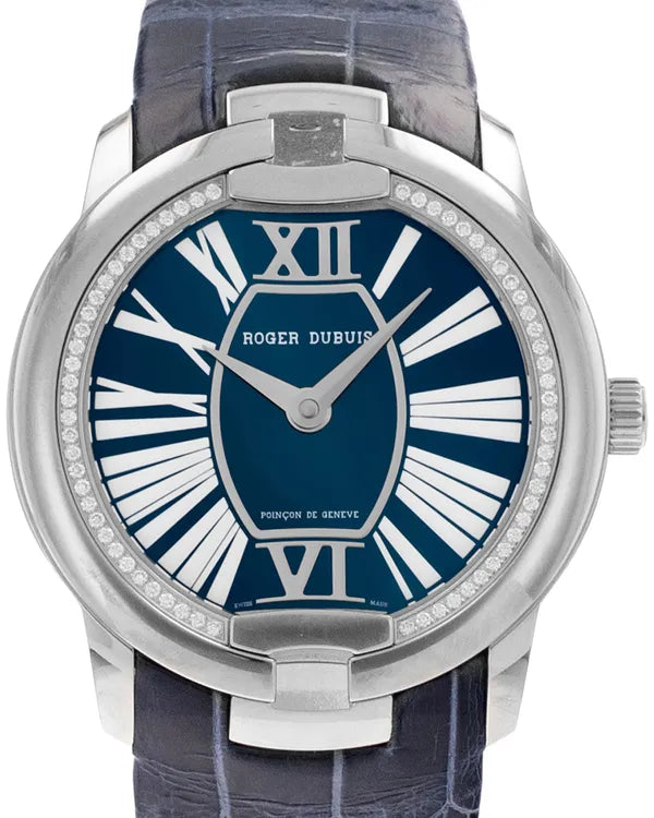 Roger Dubuis Velvet 36MM Blue Dial Leather Strap (DBVE0048)
