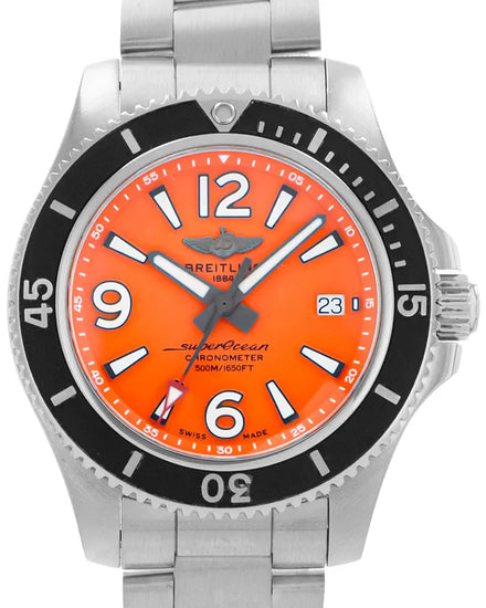 Breitling Superocean 42MM Orange Dial Steel Bracelet (A17366)