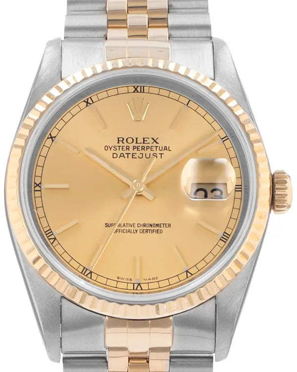 Rolex Datejust 36MM Champagne Dial Two-Tone Jubilee Bracelet (16233)
