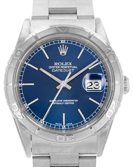 2000 Rolex Datejust Turn-O-Graph 36MM Blue Dial Oyster Bracelet (16264)