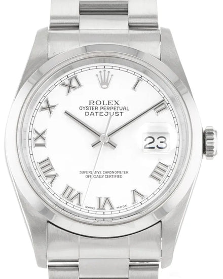 Rolex Datejust 36MM White Dial Oyster Bracelet (16200)