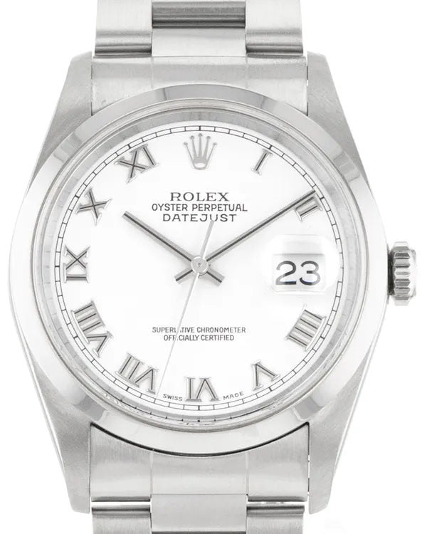 Rolex Datejust 36MM White Dial Oyster Bracelet (16200)