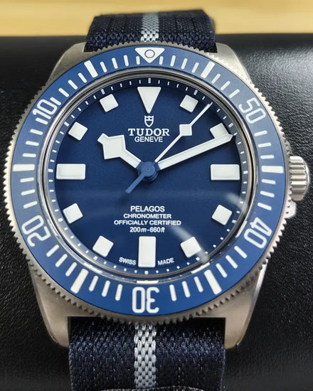 No Reserve - 2025 Tudor Pelagos FXD "Marina Nationale" 42MM Blue Dial Textile Strap (25707B/24)