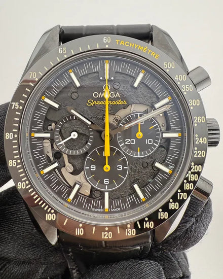 Omega Speedmaster Dark Side of the Moon "Apollo 8" 44.25MM Black Dial Aftermarket Leather Strap (311.92.44.30.01.001)