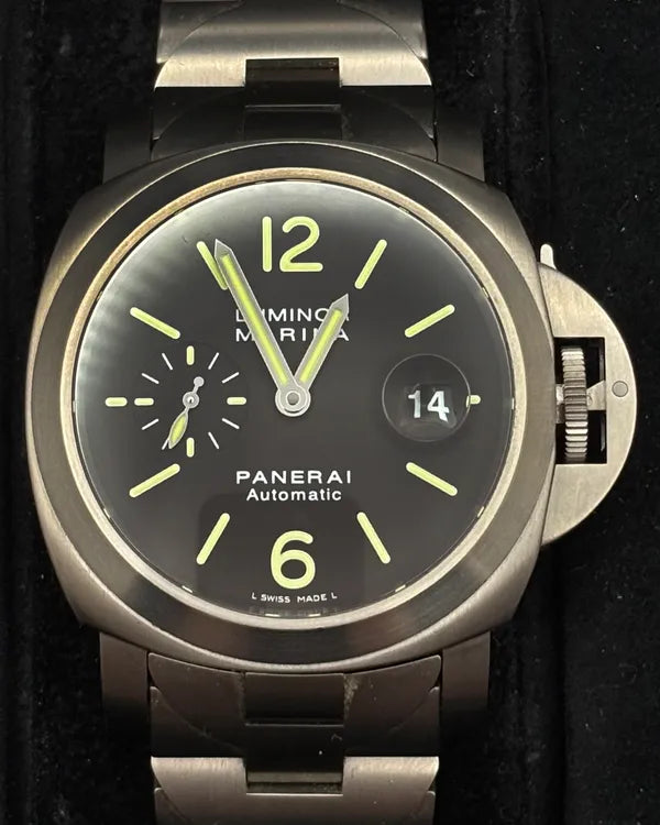 2021 Panerai Luminor Marina 44MM Black Dial Titanium Bracelet (PAM00279)
