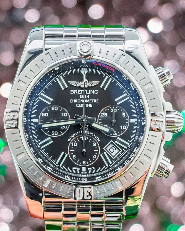Breitling Chronomat Japan S.E. 44MM Black Dial Steel Bracelet (AB011511/BF70)