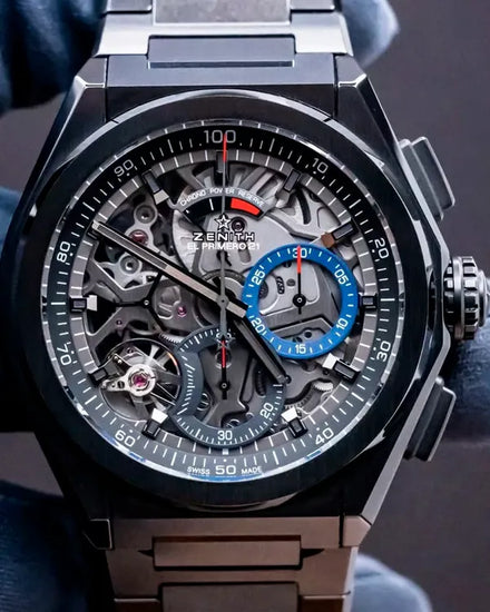 2018 Zenith Defy El Primero 44MM Skeleton Dial Ceramic Bracelet (49.9000.9004/78.M9000)