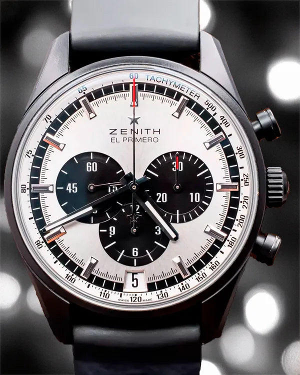 Zenith El Primero Chronomaster 42MM Silver Dial Rubber Strap (24.2041.400/01.R576)