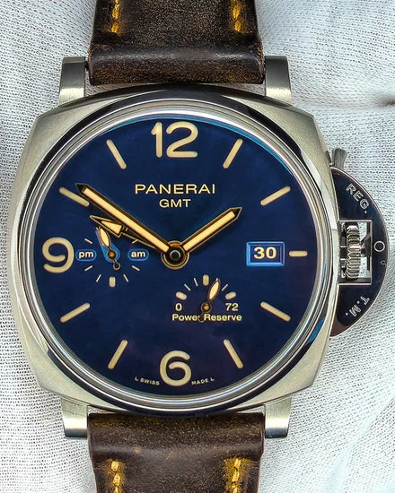 2019 Panerai Luminor Due GMT 45MM Blue Dial Leather Strap (PAM00964)