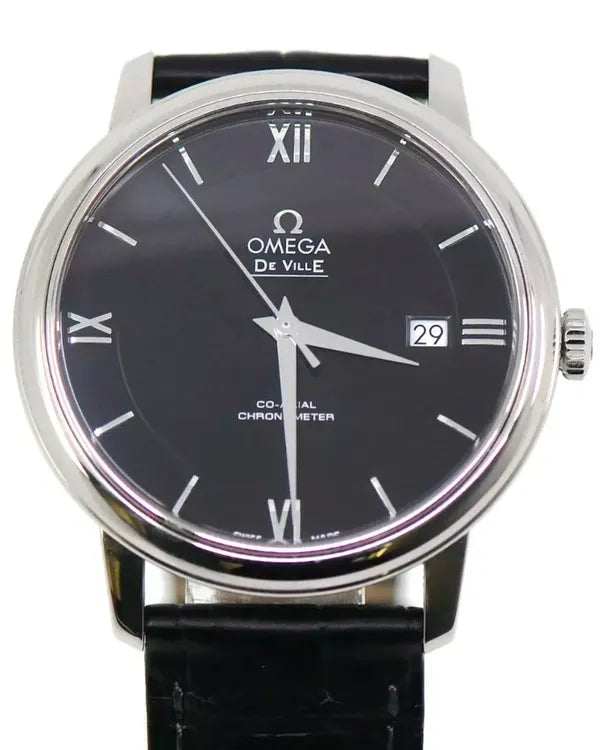 2017 Omega De Ville Prestige 39.5MM Black Dial Leather Strap (424.13.40.20.01.001)