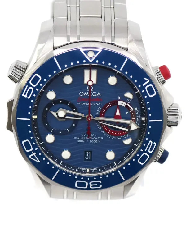 2024 Omega Seamaster Diver 300M "36th America's Cup" 44MM Blue Dial Steel Bracelet (210.30.44.51.03.002)
