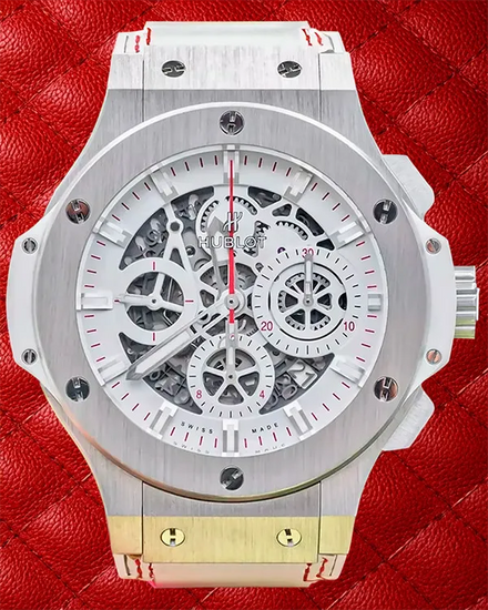 2019 Hublot Big Bang Aero Bang "All White" L.E. 44MM Skeleton Dial Rubber Strap (311.SE.2113.VR.JDR.14)