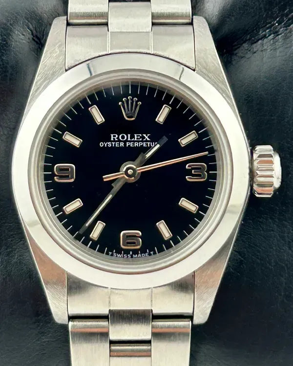 1999 Rolex Oyster Perpetual 26MM Black Dial Oyster Bracelet (67180)