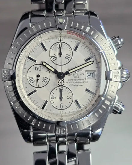 Breitling Chronomat Evolution 44MM White Dial Steel Bracelet (A13356)