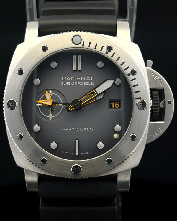 2022 Panerai Submersible GMT "Navy SEALs" L.E. 44MM Grey Dial Rubber Strap (PAM01323)