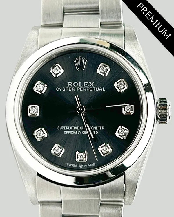 Rolex Oyster Perpetual 31MM Aftermarket Rhodium Dial Oyster Bracelet (77080)