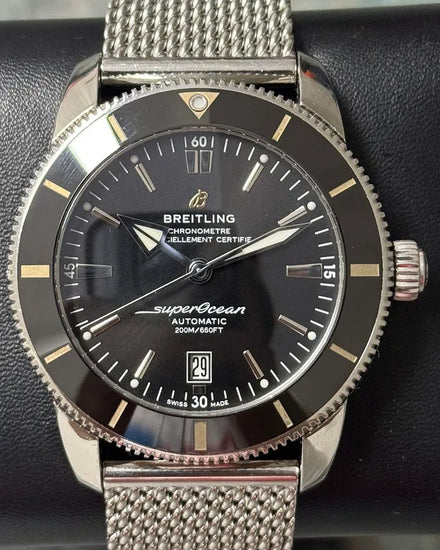 Breitling Superocean Heritage II 46MM Black Dial Steel Bracelet (AB2020)