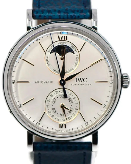 IWC Schaffhausen Portofino Complete Calendar 41MM Silver Dial Leather Strap (IW359001)
