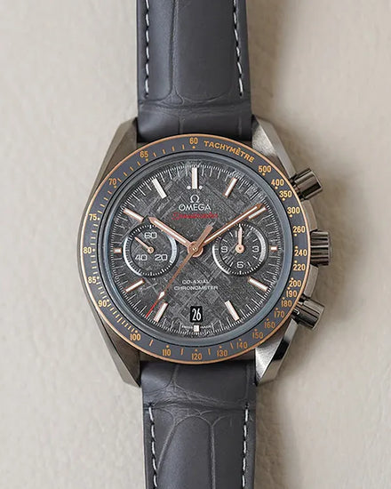 2020 Omega Speedmaster Dark Side of the Moon "Grey Side of the Moon" Meteorite 44.25MM Meteorite Dial Leather Strap (311.63.44.51.99.001)