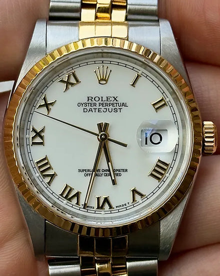 Rolex Datejust 36MM White Dial Two-Tone Jubilee Bracelet (16233)