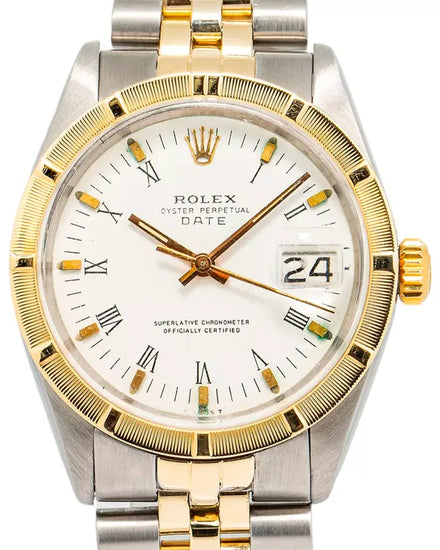 Rolex Oyster Perpetual Date 33.8MM White Dial Two-Tone Jubilee Bracelet (1501)