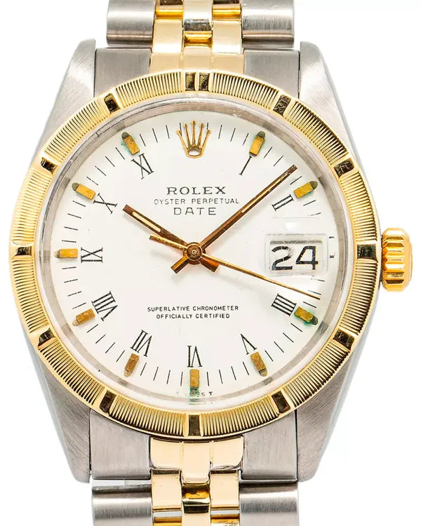 Rolex Oyster Perpetual Date 33.8MM White Dial Two-Tone Jubilee Bracelet (1501)