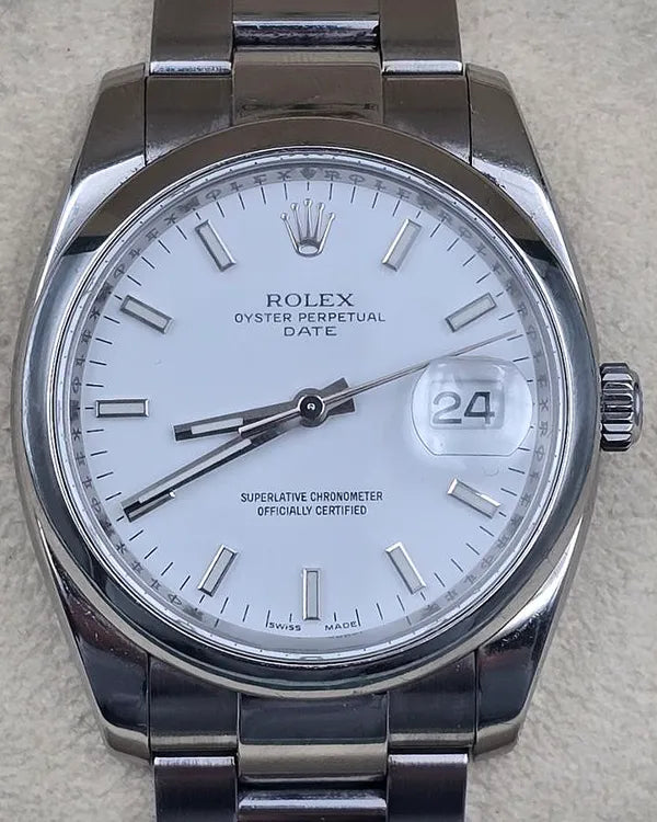 2007 Rolex Oyster Perpetual  34MM White Dial Oyster Bracelet (115200)