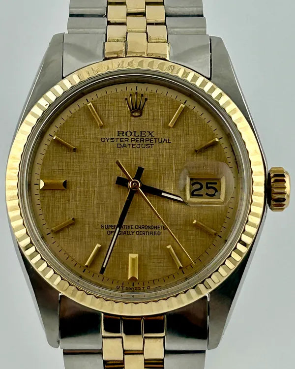 Rolex Datejust 36MM Champagne Linen "Pie Pan" Dial Two-Tone Jubilee Bracelet (1601)