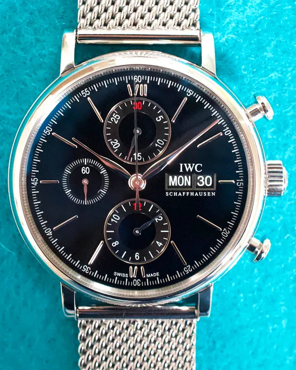 2017 IWC Schaffhausen Portofino 42MM Black Dial Steel Bracelet (IW391016)
