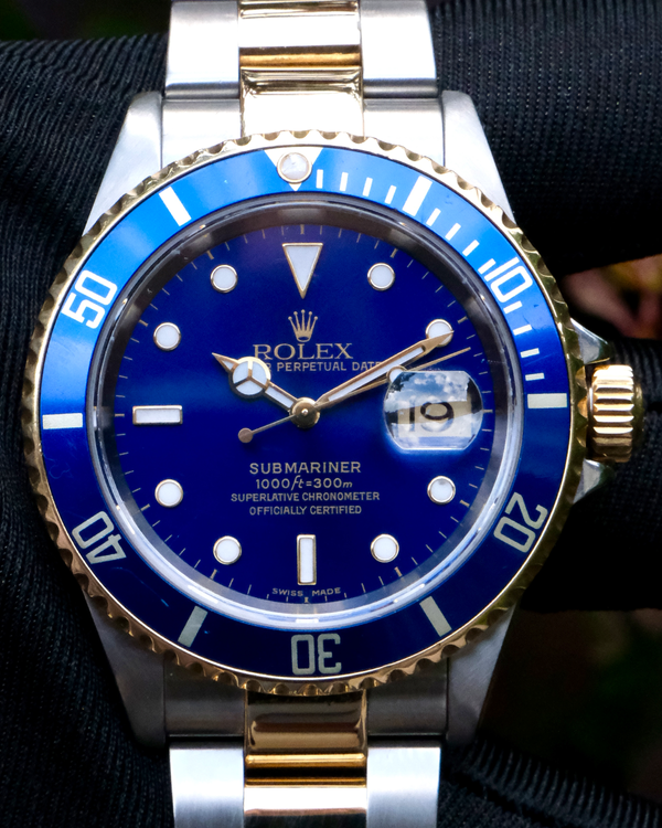 2004 Rolex Submariner Date "Bluesy" 40MM Blue Dial Two-Tone Oyster Bracelet (16613)