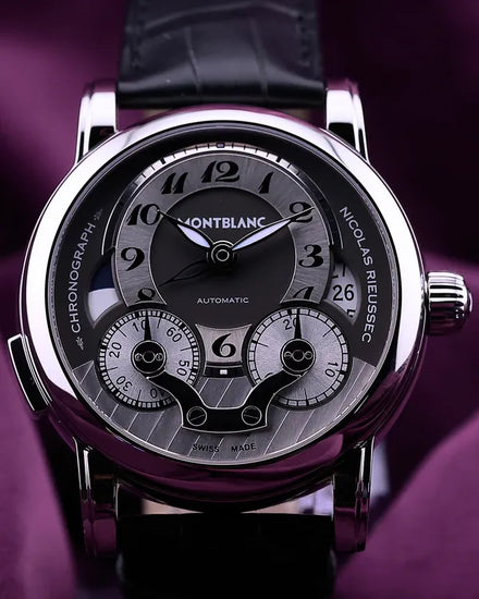 Montblanc Nicolas Rieussec 43MM Grey Dial Leather Strap (102337)