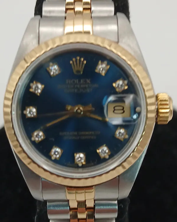 1989 Rolex Lady-Datejust 26MM Blue Dial Two-Tone Jubilee Bracelet (69173)