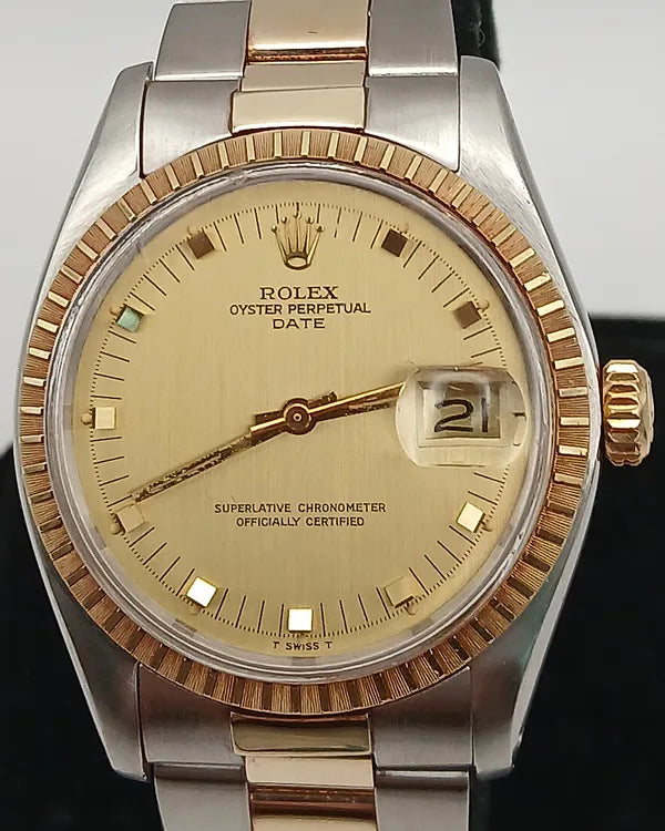 Rolex Oyster Perpetual Date 34MM Champagne Dial Two-Tone Oyster Bracelet (1505)
