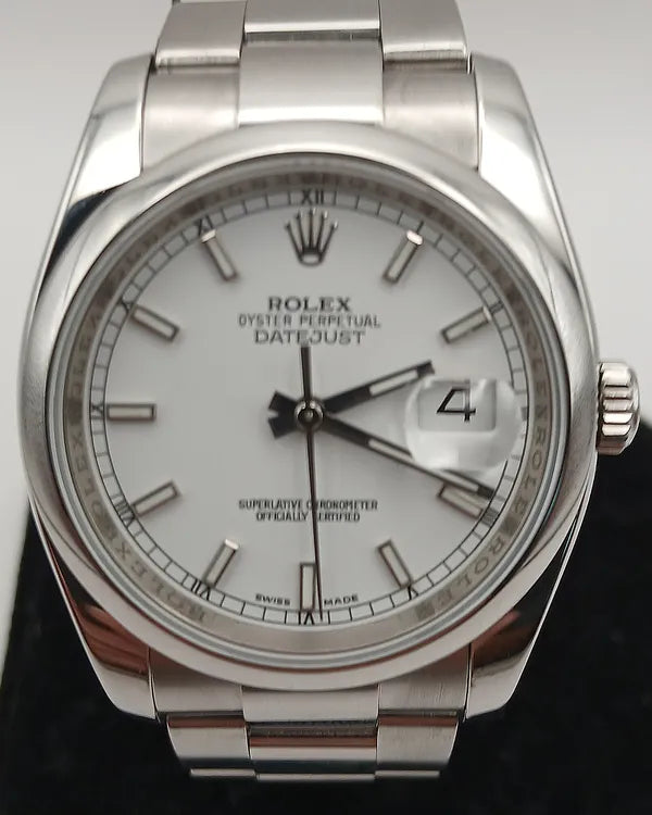 Rolex Datejust 36MM White Dial Oyster Bracelet (116200)