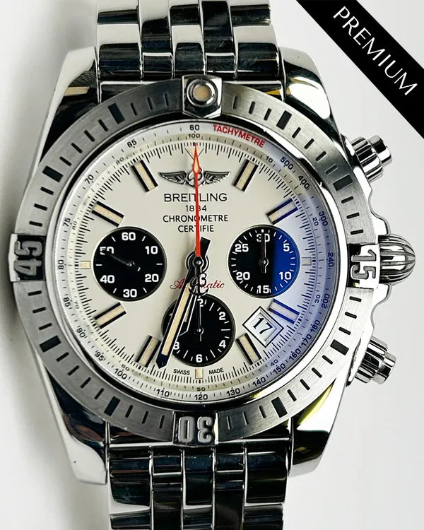 2017 Breitling Chronomat Airborne "Panda" 44MM Silver Dial Steel Bracelet (AB0115)