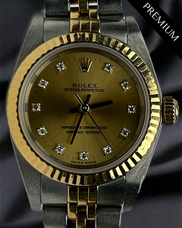 2003 Rolex Oyster Perpetual 26MM Champagne Dial Two-Tone Jubilee Bracelet (76193)