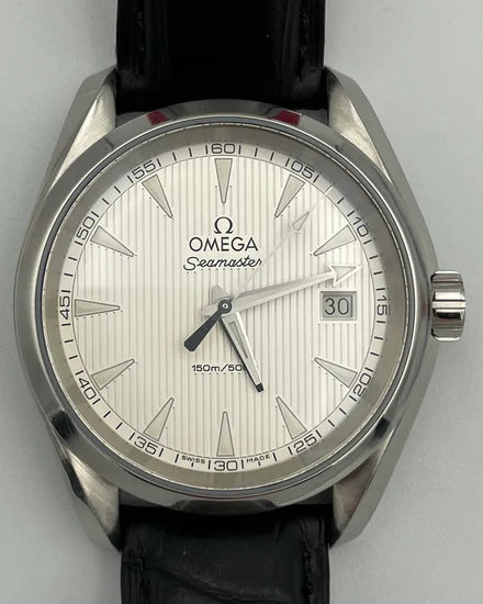 No Reserve - Omega Seamaster Aqua Terra 150M 38.5MM Quartz Silver Dial Leather Strap (231.10.39.60.02.001)