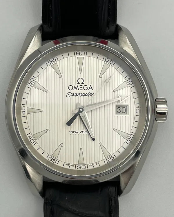 No Reserve - Omega Seamaster Aqua Terra 150M 38.5MM Quartz Silver Dial Leather Strap (231.10.39.60.02.001)