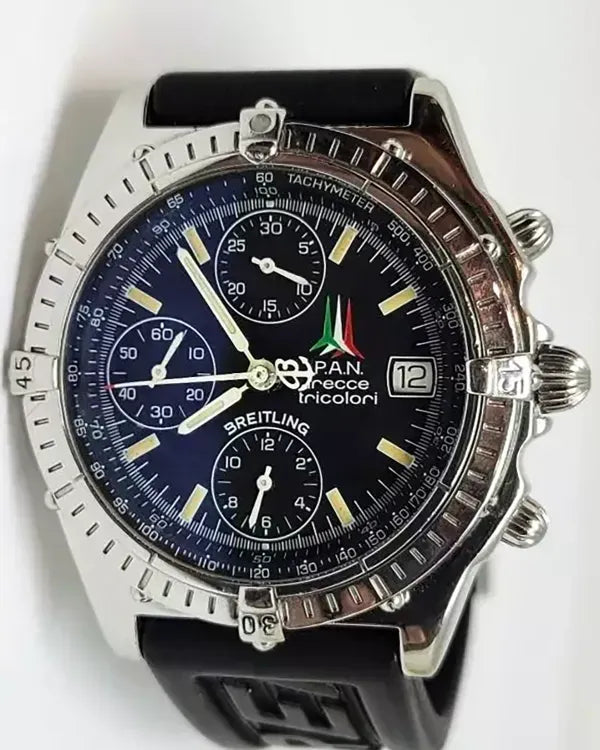 Breitling Chronomat P.A.N Frecce Tricolori L.E. 40MM Black Dial Rubber Strap (A13050.1)